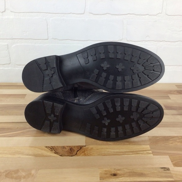 Bocage grey silver shiny ankle chelsea boot moto harness leather bikercore vegan - Picture 6 of 15